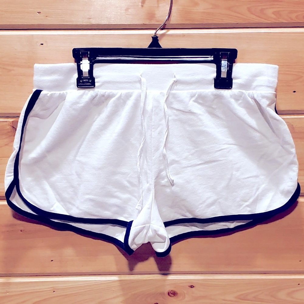 White Striped Drawstring Comfy Shorts